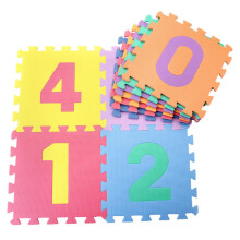 Foam Play Mat with Educational Number Tiles, 10 Pcs EVA Interlocking Floor Puzzle for Kids