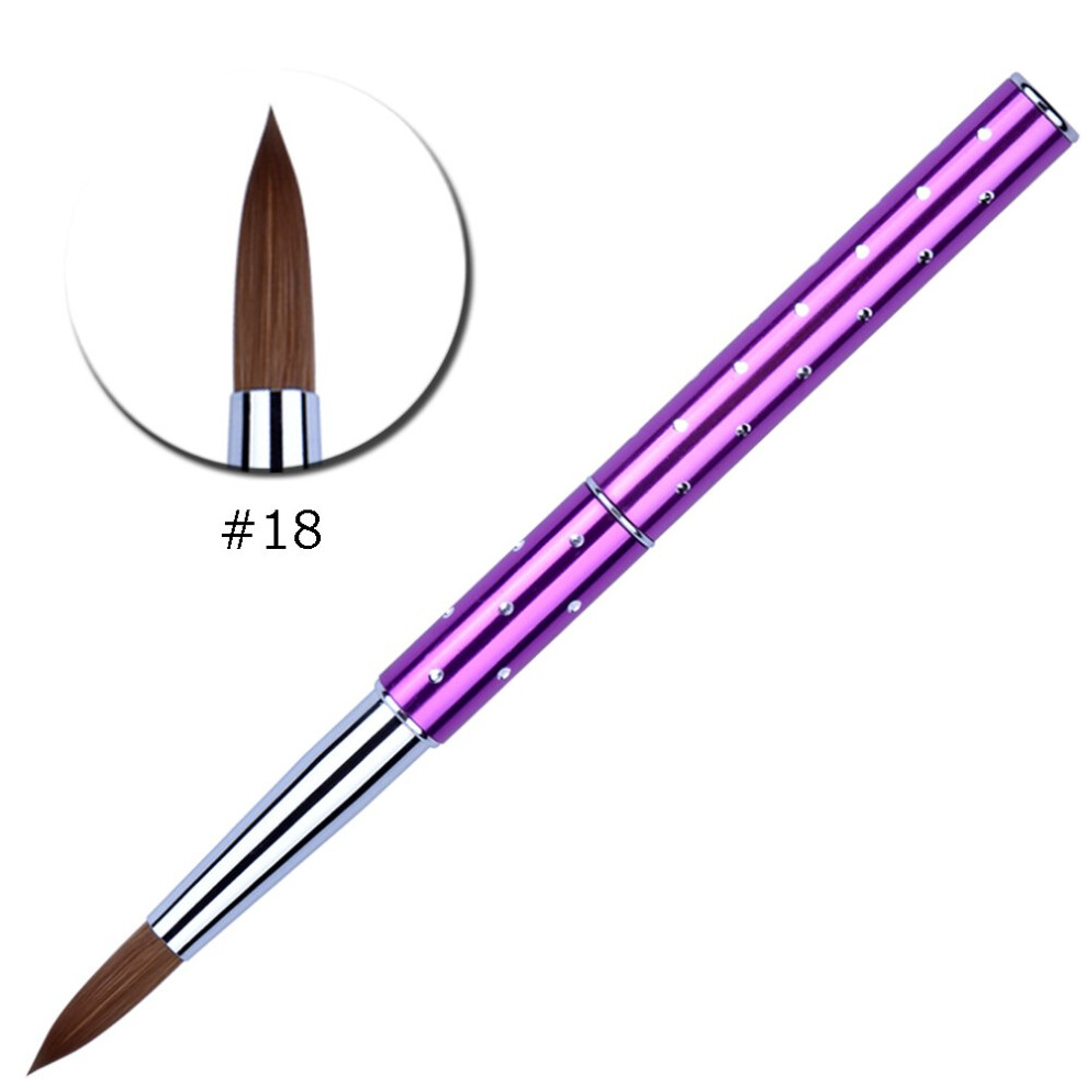 Kolinsky Acrylic Nail Brush Size 18 with Metal Handle for Precise Acrylic Sculpting