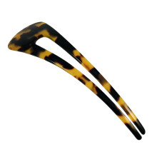 Tokyo Yellow Brown U Shaped Hair Pin with Glossy Finish, 4.75in Durable Hair Bun Holder for Updo