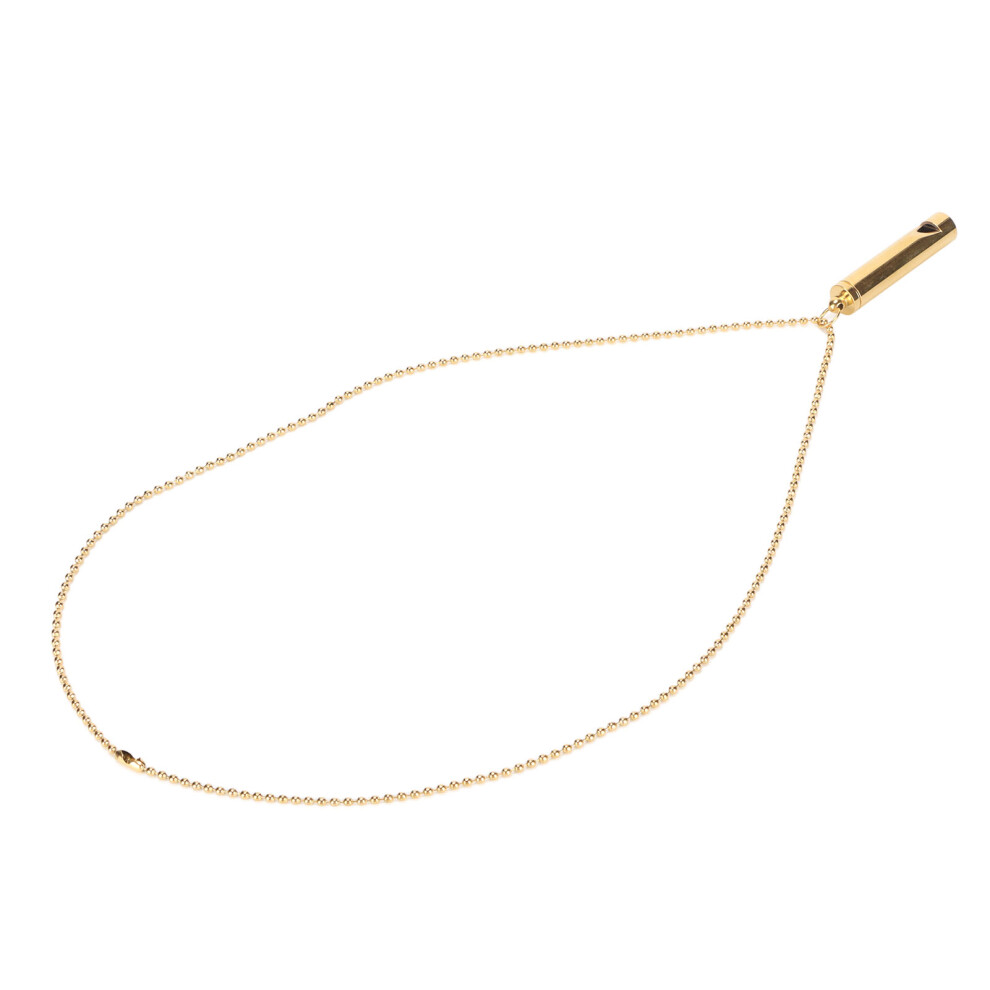 Gold Stress Relief Whistle Necklace Stainless Steel Pendant 5Cm