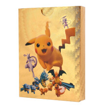 Anime-Karten-Set mit Goldfolie, Cartoon-Spielkarten, 8863 mm, Gold/Silber/Regenbogen