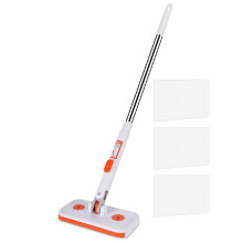Effective Cleaning Mop Easy Clip Cloth Cleaner-Mop and 3 cloths