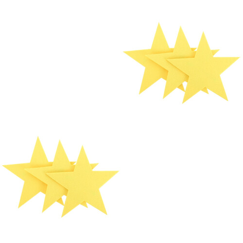 6Pcs Yellow Felt Star Decorations Handheld Cutouts for Party and Stage 1
