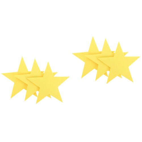 6Pcs Yellow Felt Star Decorations Handheld Cutouts for Party and Stage 2