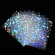 100 Pcs Holographic Card Sleeves 65x90mm Diamond Pattern Waterproof Trading Card Protection