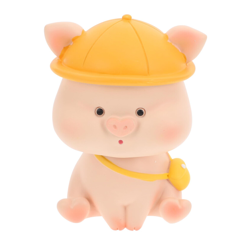 Cute Pig Car Dashboard Ornament Bobblehead Decoration Resin Figurine For Home Office Desk Decor 9455672931182