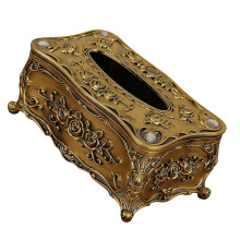 Taschentuchbox aus Kunststoff in Kunststoffoptik mit-Bronze.