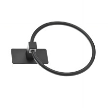 Large Base Adhesive Towel Rings for Bathroom Stainless-Black