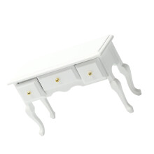 Miniature Wooden Desk with Drawer for Dollhouse, Durable Retro Furniture for Display or Photography