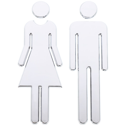1Set Langlebiges ABS Toilettenschild Silber, Universelles Wc
