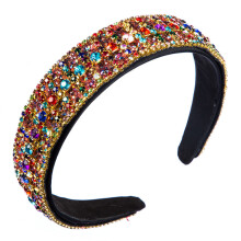 1Pc Fashion Headband Wide Multi Color Rhinestone Hair Hoop for Women