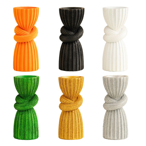 Curtain Taper Candle Holders Retro Candlestick Holders-Black 1