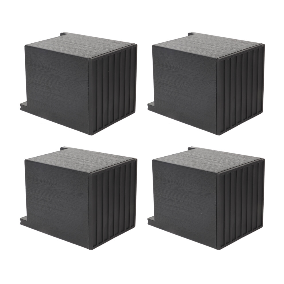 Black 4Pcs Square Sofa Risers 4In 10.5Cm Lift For Furniture