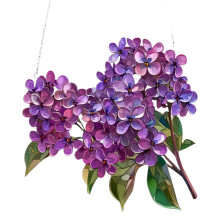 Vitrail suspendu paons/fleurs Suncatchers panneau de fenêtre-4A
