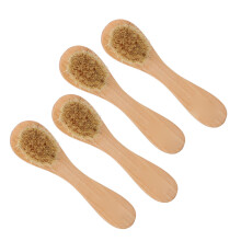 4pcs Wooden Handle Exfoliating Facial Cleansing Brushes Set