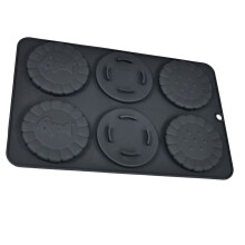 Easy Releases 6-Well-Silikonformen für Dessertsnacks in-Schwarz