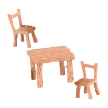 Miniature Dollhouse Furniture Resin Desk and Chairs Set Realistic Design for Diorama Displays