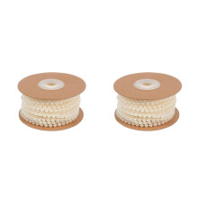 2Rolls DIY Plastic Beads String Beige for Garlands and Wedding Decor