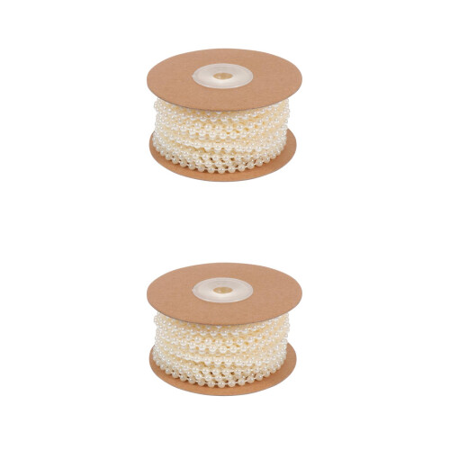2Rolls DIY Plastic Beads String Beige for Garlands and Wedding Decor 1