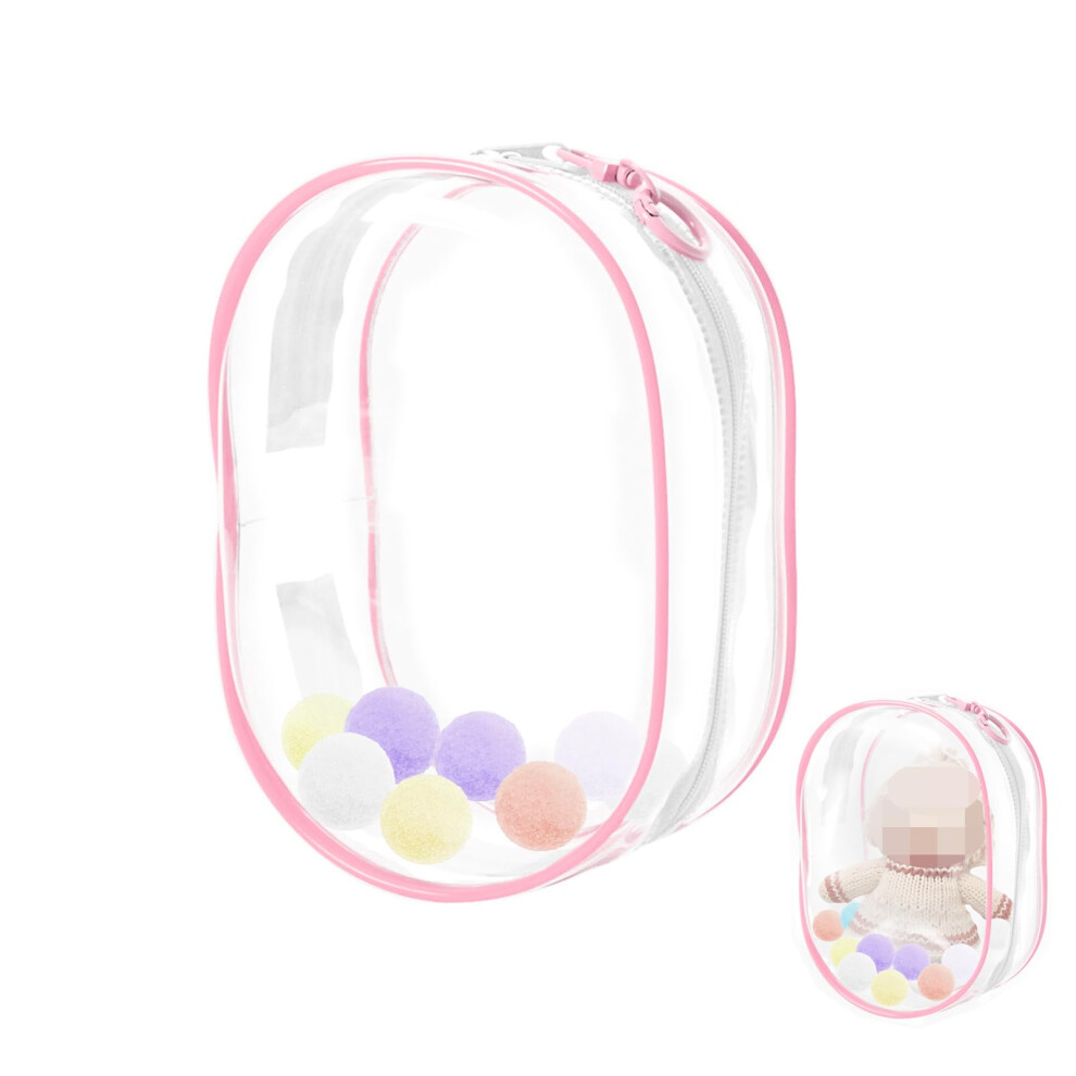 Clear Pvc Display Bag For Plush Dolls With Double Zipper Dustproof Hanging Keychain Case 9092120432107