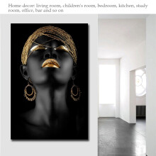 African Black Woman Canvas Wall Art 40x60cm Abstract Home Decor