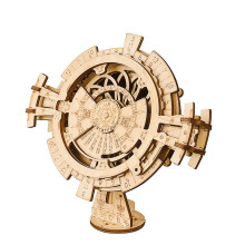 3D Wooden Puzzle Perpetual Calendar Kit with Interactive Gear Mechanism, Glue Assembly