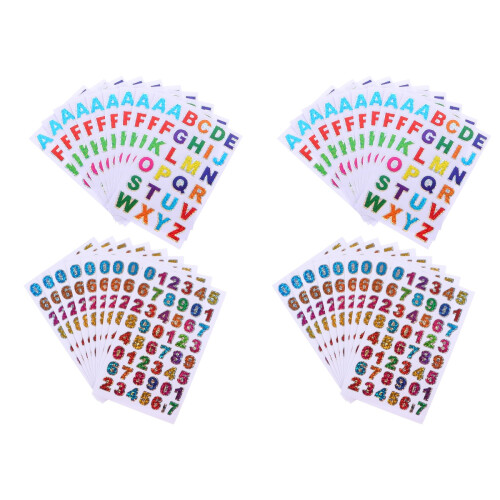 160Sheets Bright Color Alphabet Decals Self Adhesive for Home Decor
