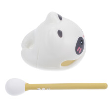 Small Wooden Fish Percussion Instrument Cat Shaped Temple Block with Soothing Tone for Desk Relaxation