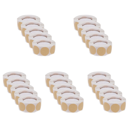 25Rolls Khaki Adhesive Round Dot Stickers for Easy Item Classification 1