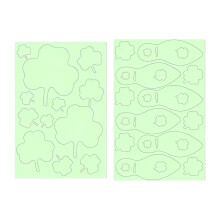 Glowing In Dark Clovers Wall Art 2-delige PVC-sticker voor-C
