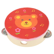 Kids Tambourine with Bright Colorful Design for Musical Development and Toddler Percussion Play