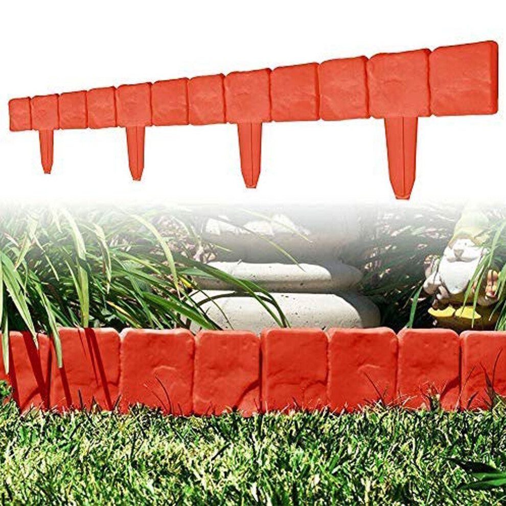 10Pcs Plastic Garden Edging Border 24.523Cm Lawn Fence Decorative 8471356877486