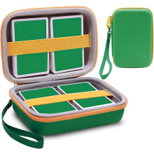Card Storage Case for 400+ Cards, Hardshell Waterproof Card Holder for UNO with Secure Straps  Green