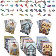 Paper Airplane Kit for Kids with Video Folding Tutorial, 45 Designs, 90 Sheets Origami Set