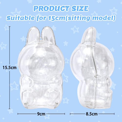 Acrylic Doll Display Case 15cm Sitting Figurine Dustproof Clear Box with ScratchResistant Lid 2