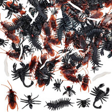 155PCS Realistic Fake Bugs and Plastic Insects Set for Halloween Pranks Party Favors Kids