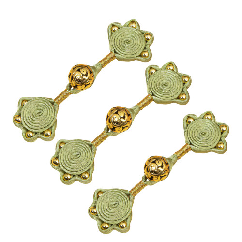 3Pcs Traditional Chinese Knot Button Closure for-Green..