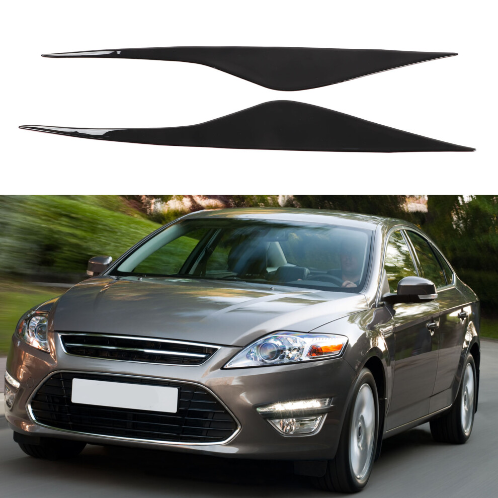 2Pcs Headlight Eyebrow Ford Mondeo 2007-13 Black 7293282780521