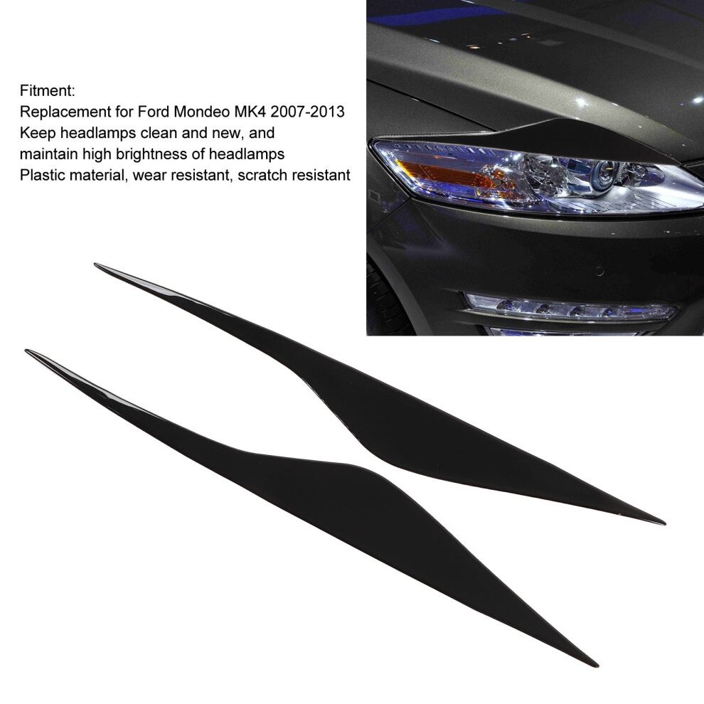 Headlight Trim 2Pcs Ford Mondeo Mk4 Black 7293282775961