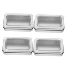 Metal Playing Card Storage Box Set of 4, Durable Trading Card Holder Case for Game Card Protection