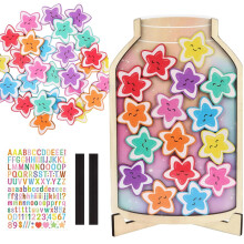 Wooden Reward Chart for Toddlers with Star Stickers, Potty Training and Positive Behavior System