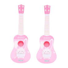 Kids Toy Guitar Set with Cartoon Rabbit Design, 4String Toddler Musical Instrument for Early Learning