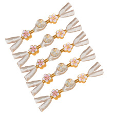 5Pcs Cheongsam Knot Button Fasteners Traditional-Milk Tea