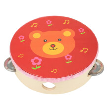 Kids Tambourine 6 Inch DoubleSided Drum with Rope Handle for Toddler Early Education Play