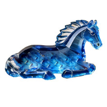 Decors Item Acrylic Card Lucky Horse Design Portable Good-Blue