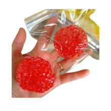 Handmade Stress Relief Ball for Anxiety with Shapeable TPR Design, Durable Squeeze Ball Red