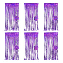 6PCS Plastic Rain Door Curtains For Stage Background-Purple