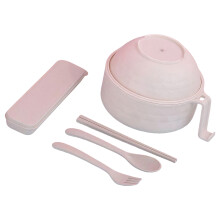 Mikrowellengeeignetes, abgedecktes Ramenschüssel-Set mit-Weiß