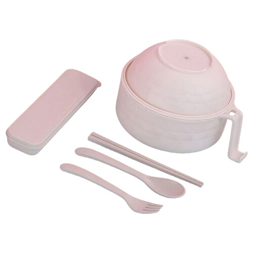 Mikrowellengeeignetes, abgedecktes Ramenschüssel-Set mit-Weiß