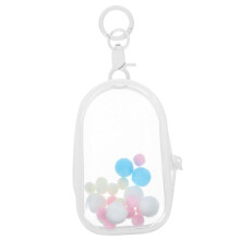 Clear Doll Storage Bag with Hanging Buckle, Transparent Display Case for School Backpack Travel